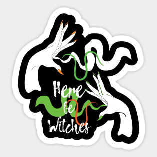 Here be witches Sticker